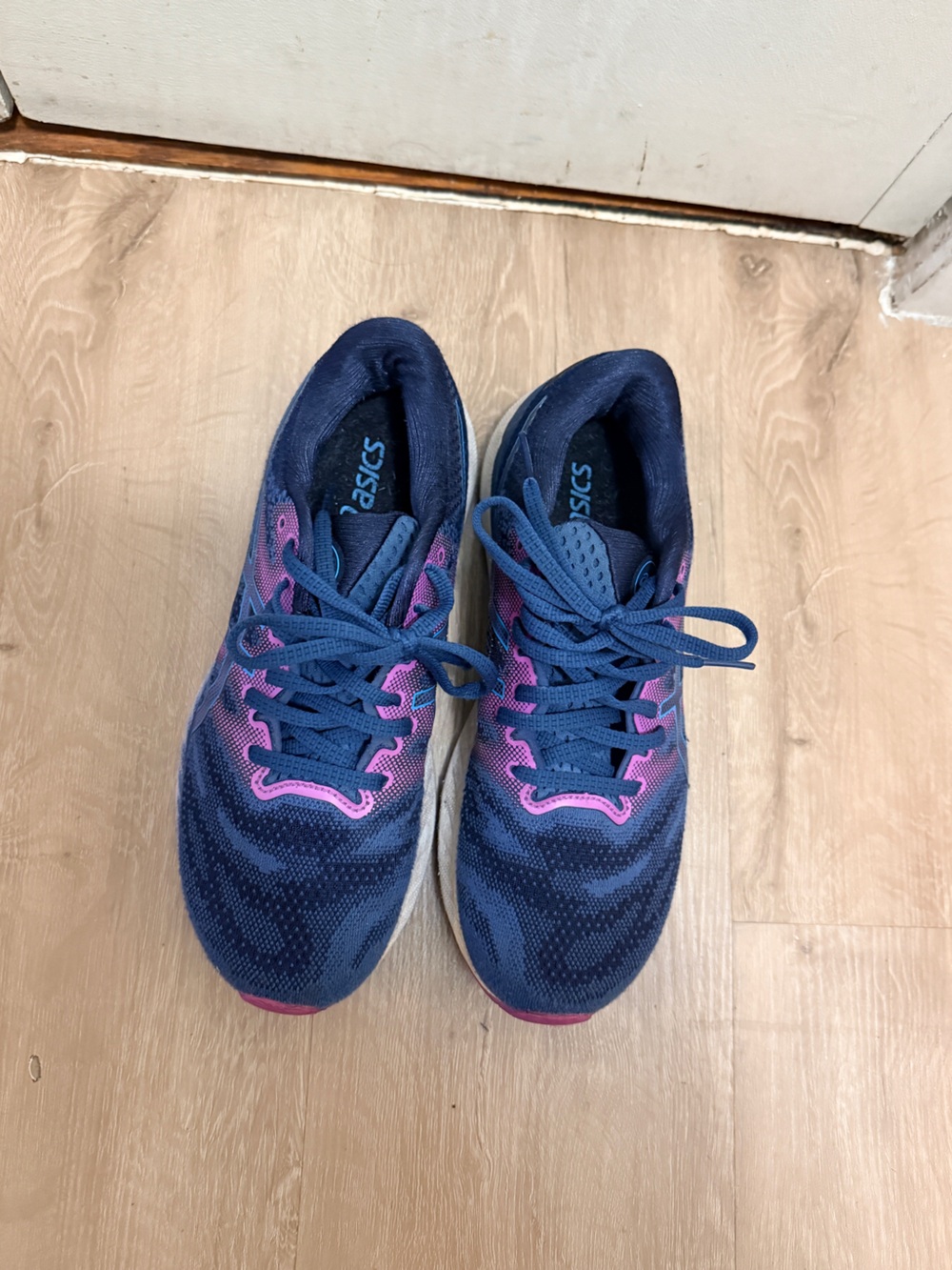 Asics Women's Navy with Pink Accent Running Sneakers